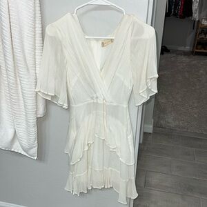 Alter’d State Cream ruffle short dress size small
